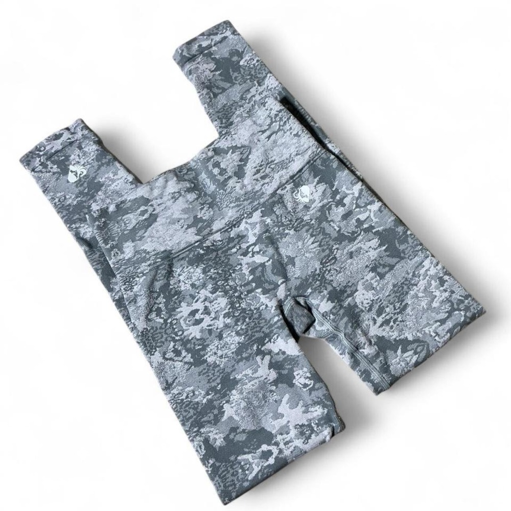 Women's Best Grey Camo Seamless High Waisted Leggings Yoga Performance Tights S